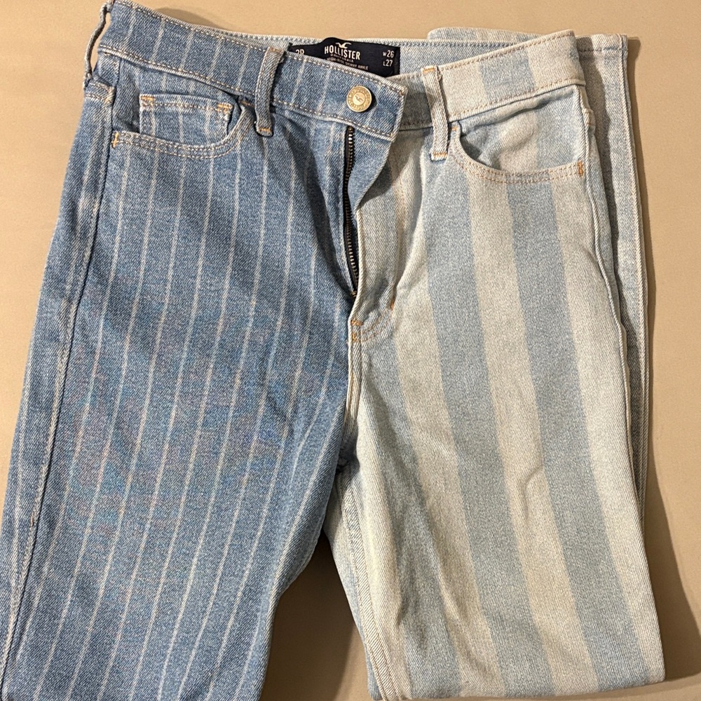 Hollister Light and Dark Blue Striped Jeans